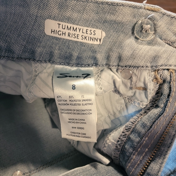 Seven7 Women's Tummyless High Rise Slimming Skinny Jeans sz 8  light wash denim - Picture 7 of 12